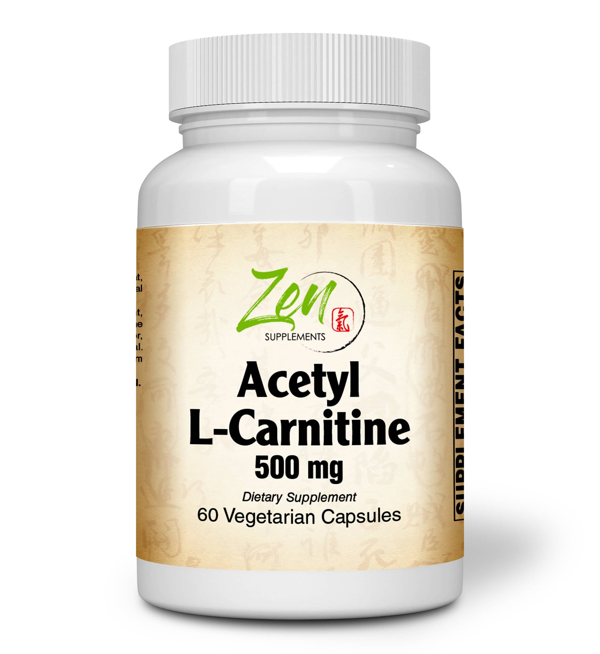 Acetyl L Carnitine 500mg Zen Supplements