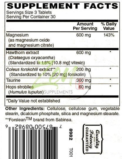 Blood Pressure Support Supplement Facts